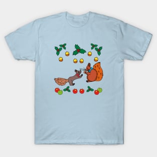 Squirrels with nuts fall design T-Shirt